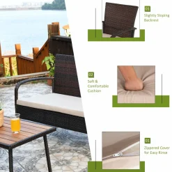4/8 PCS Patio Rattan Furniture Set, Outdoor Conversation Set