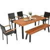 6 Piece Outdoor Dining Set, Patiojoy Outdoor Wicker Conversation Set