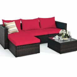 5 Piece Outdoor Patio Furniture Set, Sturdy Frame and Weight Capacity Up to 360 Pounds