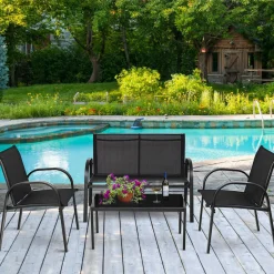 4 Piece Patio Furniture Outdoor Sofa Garden Lawn Sectional Conversation Set Outdoor Garden
