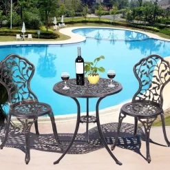 3 Pieces Outdoor Bistro Set, Patio Furniture Set