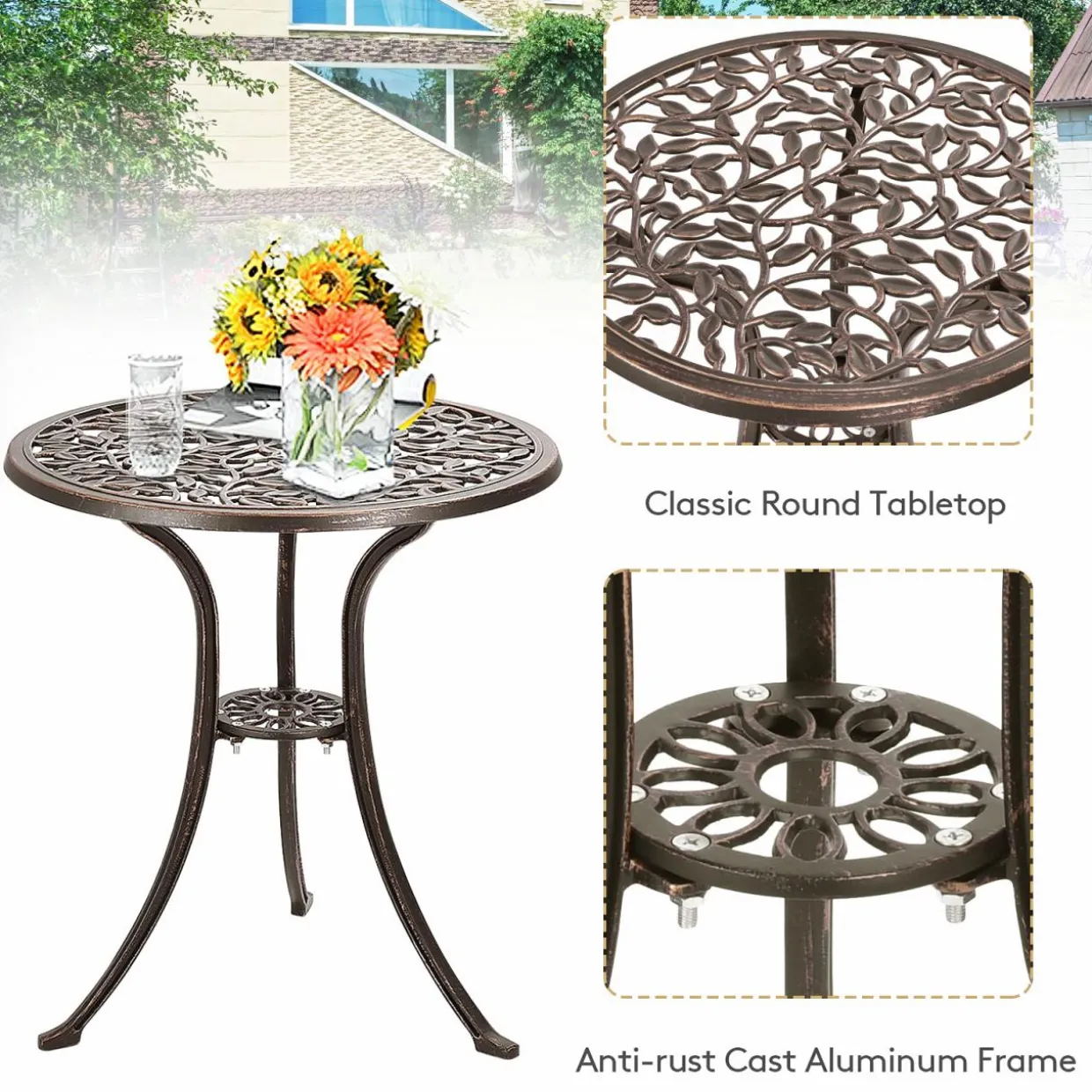 3 Pieces Outdoor Bistro Set, Patio Furniture Set