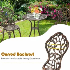 3 Pieces Outdoor Bistro Set, Patio Furniture Set