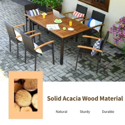 7 Pieces Outdoor Patio Dining Set, Patiojoy Outdoor Conversation Set