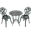 3 Pieces Patio Bistro Set, Outdoor Chairs and Table with Umbrella Hole