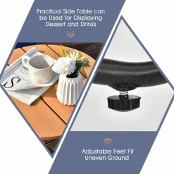 3 Pieces Patio Bistro Set, Outdoor Conversation Chair Set with Coffee Table