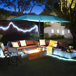 10 Pieces Patio Rattan Conversation Set, Patiojoy Outdoor Wicker Furniture Set