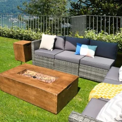 10 Pieces Patio Rattan Conversation Set, Patiojoy Outdoor Wicker Furniture Set