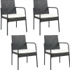 4 Pieces Patio Rattan Dining Chair Set