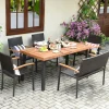 6 Pieces Wicker Patio Dining Set, Patiojoy Outdoor Dining Furniture