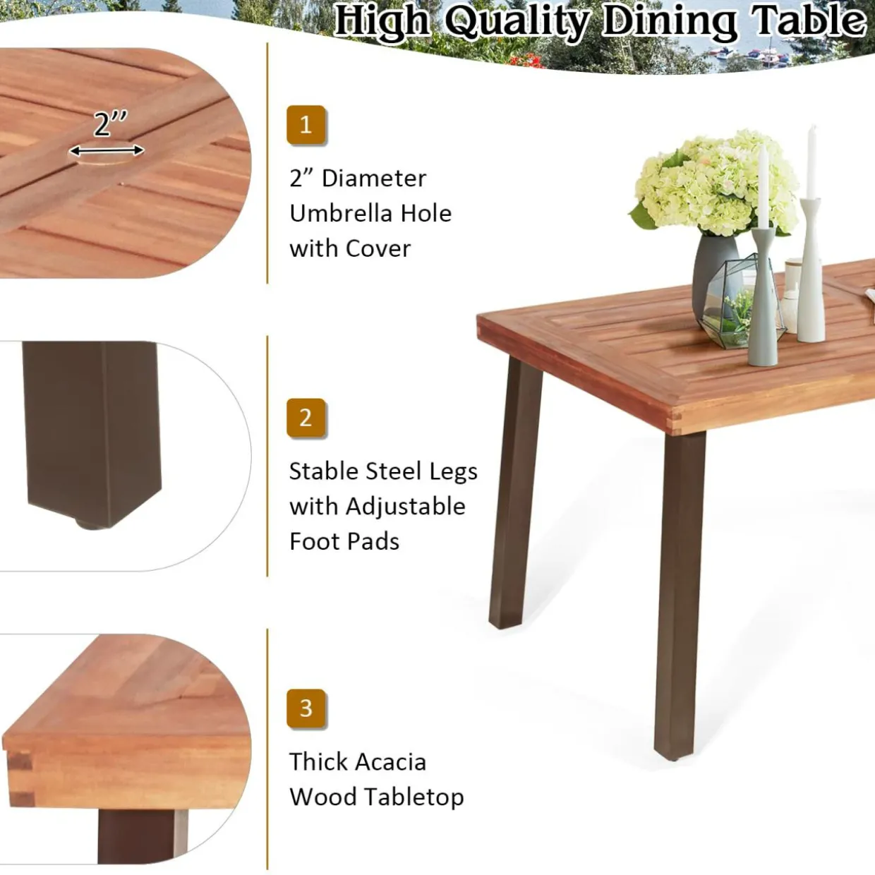6 Pieces Wicker Patio Dining Set, Patiojoy Outdoor Dining Furniture