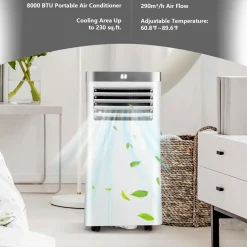 Portable Air Conditioner, 8000 BTU AC Cooling Unit with Remote Control