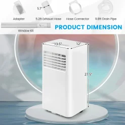 Portable Air Conditioner, 8000 BTU Standing Air Conditioner w/Cool/Dehumidifier/Fan/Sleep Modes
