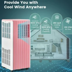 Portable Air Conditioner for Room up to 350 Sq. Ft, 10000 BTU 3-in-1 AC Unit for Bedroom w Dehumidifier/Fan/Cool/Sleep Mode