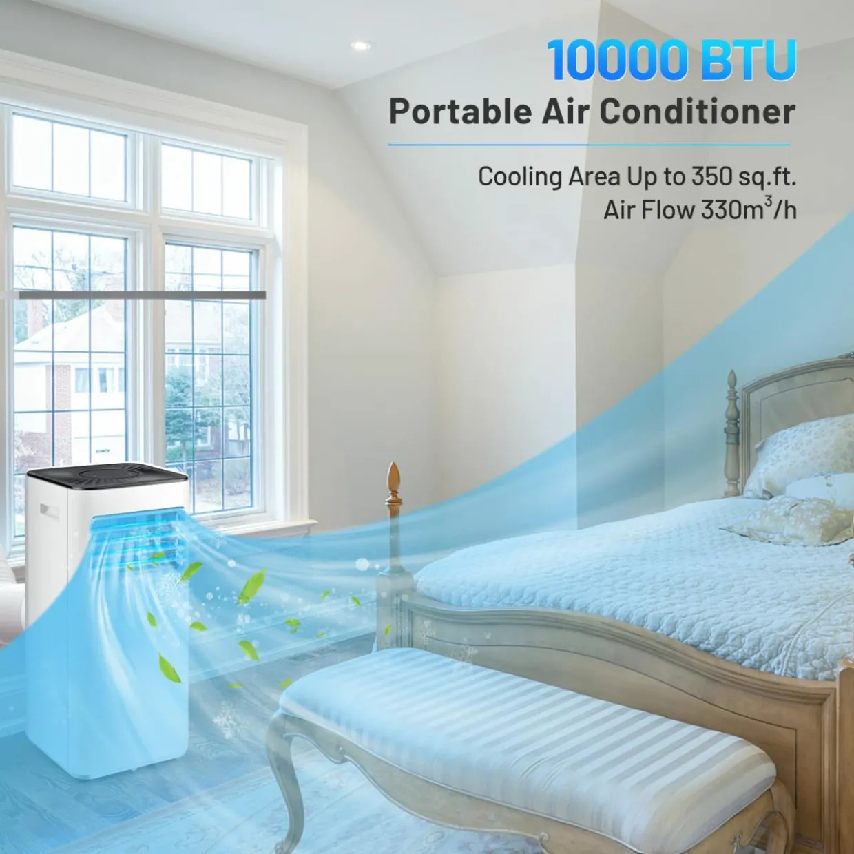 Portable Air Conditioner, 10000BTU 4-in-1 Air Conditioner Cooling for Room