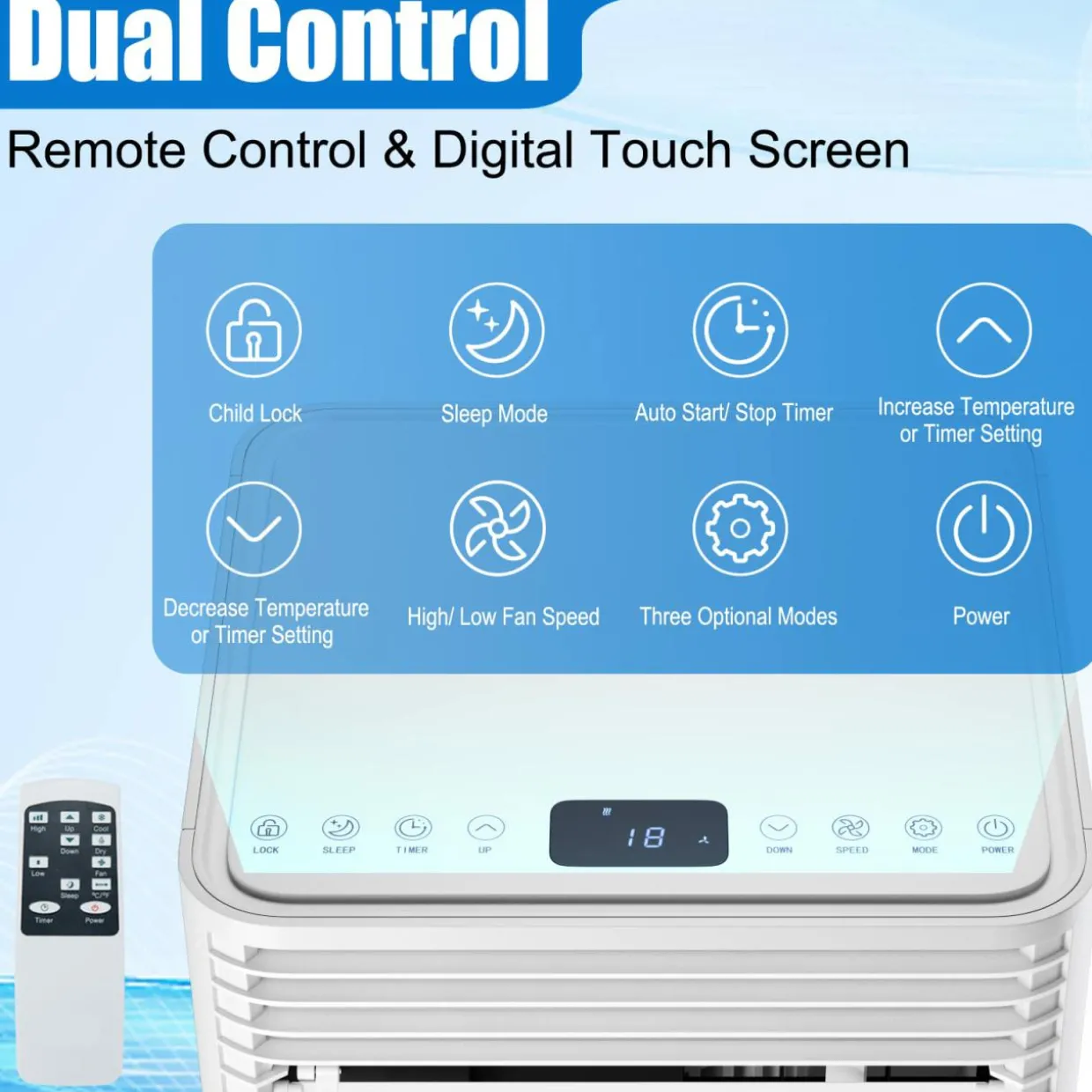 Portable Air Conditioner, 10000BTU 4-in-1 Air Conditioner Cooling for Room