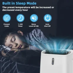 Portable Air Conditioner, 14000 BTU 4 in 1 AC Unit with Cool, Fan, Heat & Dehumidifier
