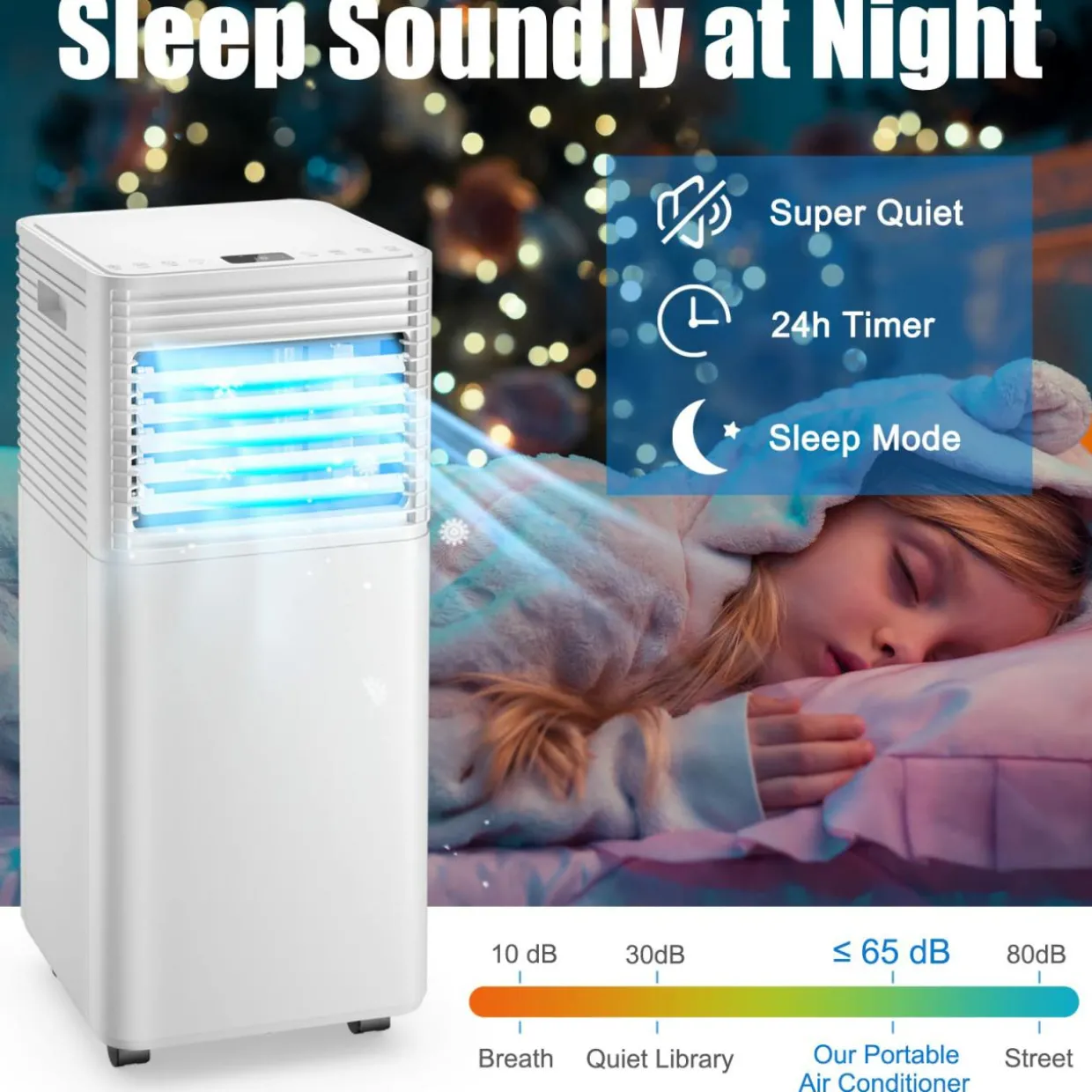 Portable Air Conditioner, 10000BTU 4-in-1 Air Conditioner Cooling for Room