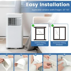 Portable Air Conditioner w/Remote Control, 8000 BTU AC Unit Fan & Dehumidifier