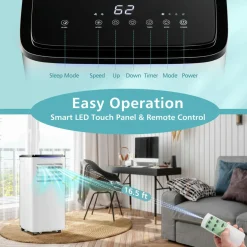 Portable Air Conditioner for Room up to 350 Sq. Ft, 10000 BTU 3-in-1 AC Unit for Bedroom with Dehumidifier/Fan/Cool/Sleep Mode