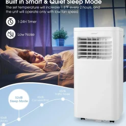 Portable Air Conditioner, 8000 BTU Standing Air Conditioner w/Cool/Dehumidifier/Fan/Sleep Modes