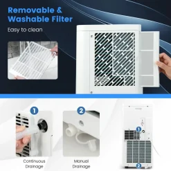 Portable Air Conditioner w/Remote Control, 8000 BTU AC Unit Fan & Dehumidifier