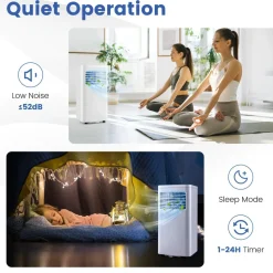 Portable Air Conditioner w/Remote Control, 8000 BTU AC Unit Fan & Dehumidifier