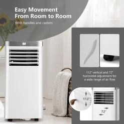 Portable Air Conditioner, 8000 BTU AC Cooling Unit with Remote Control