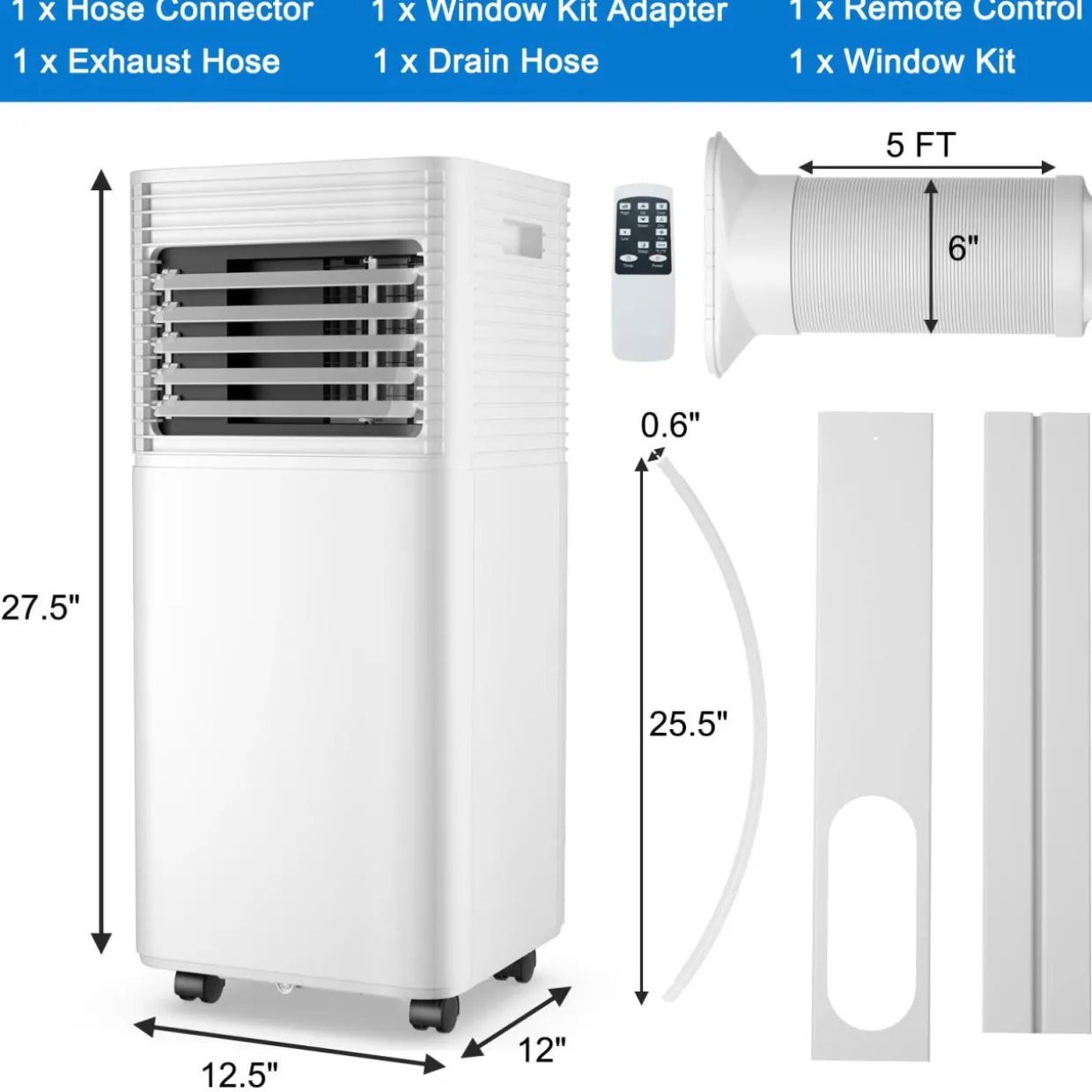 Portable Air Conditioner, 10000BTU 4-in-1 Air Conditioner Cooling for Room