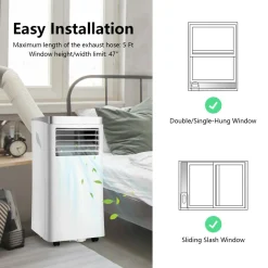 Portable Air Conditioner, 8000 BTU AC Cooling Unit with Remote Control