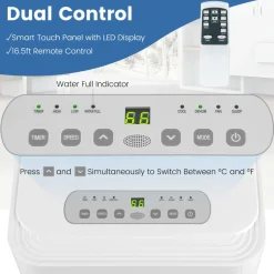 Portable Air Conditioner w/Remote Control, 8000 BTU AC Unit Fan & Dehumidifier