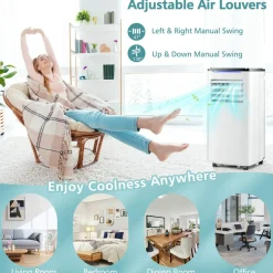 Portable Air Conditioner for Room up to 350 Sq. Ft, 10000 BTU 3-in-1 AC Unit for Bedroom with Dehumidifier/Fan/Cool/Sleep Mode