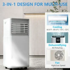 Portable Air Conditioners, 8000 BTU Portable AC Unit with Remote Control