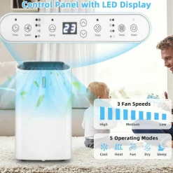 Portable Air Conditioners, 12000 BTU 4 in 1 AC Unit with Cool, Fan, Heat & Dehumidifier