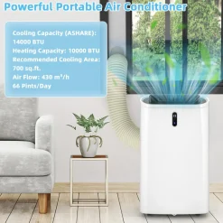 Portable Air Conditioners, 12000 BTU 4 in 1 AC Unit with Cool, Fan, Heat & Dehumidifier