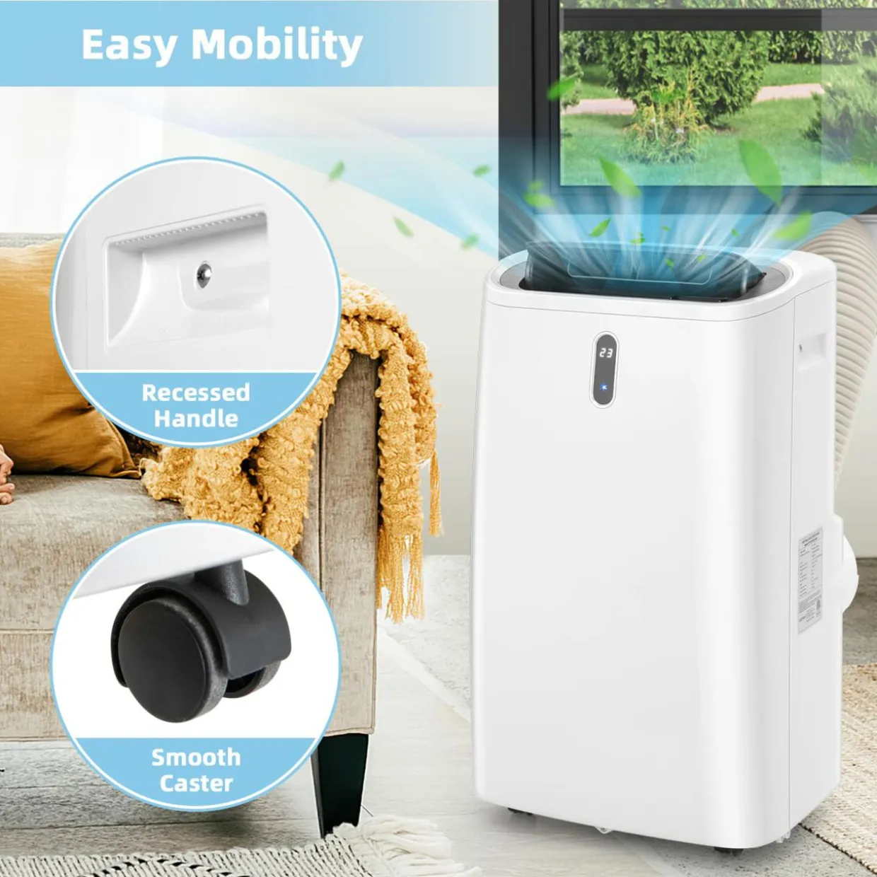 Portable Air Conditioners, 12000 BTU 4 in 1 AC Unit with Cool, Fan, Heat & Dehumidifier