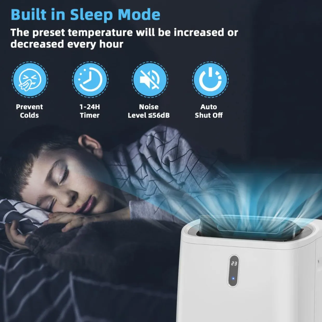 Portable Air Conditioners, 12000 BTU 4 in 1 AC Unit with Cool, Fan, Heat & Dehumidifier