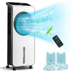 Portable Evaporative Air Cooler, 3-in-1 Swamp Cooler w/ Remote Control
