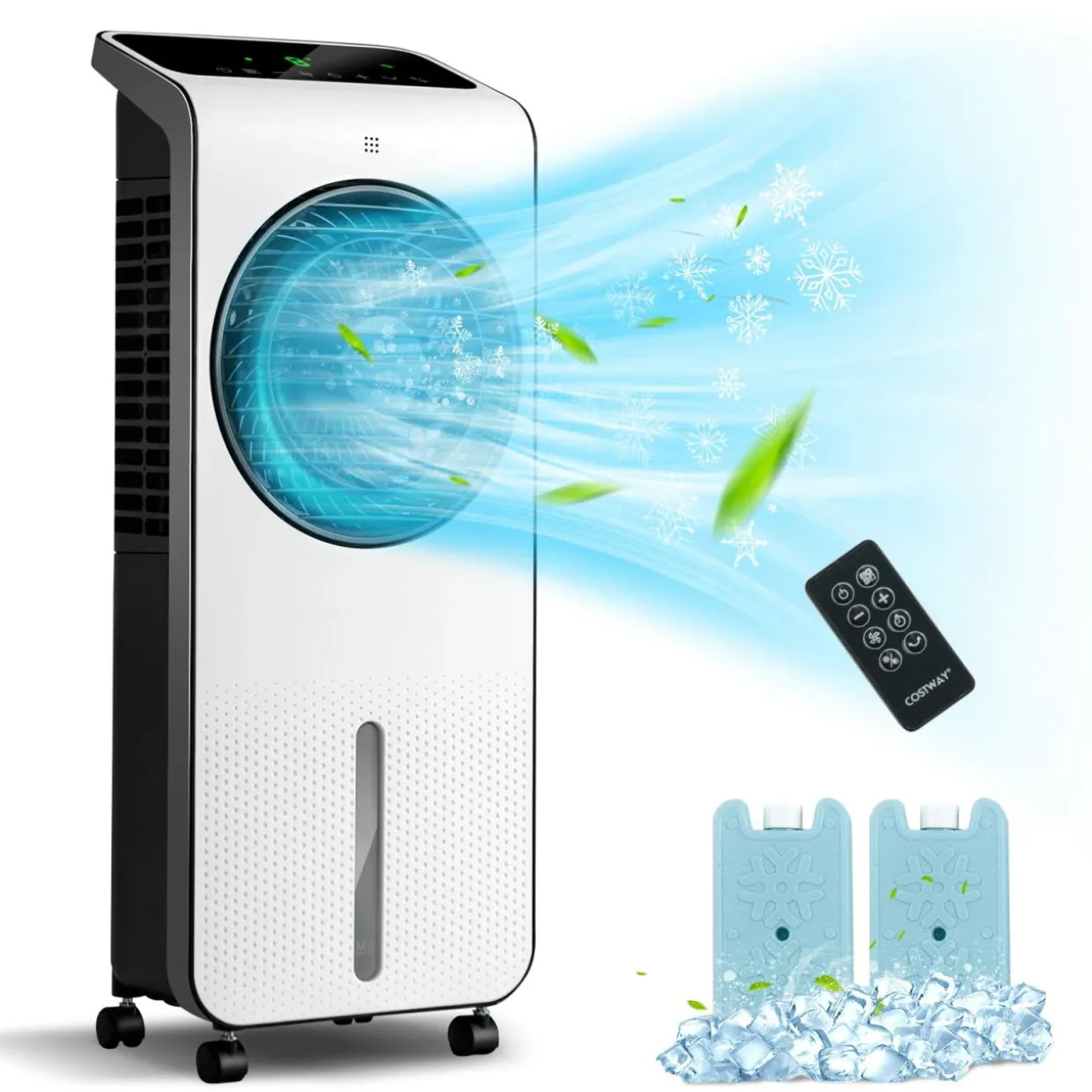 Portable Evaporative Air Cooler, 3-in-1 Swamp Cooler w/ Remote Control
