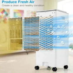 Portable Evaporative Air Cooler, 3 in 1 Swamp Cooler with Remote Control