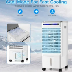 Portable Evaporative Air Cooler, 3 in 1 Swamp Cooler with Remote Control