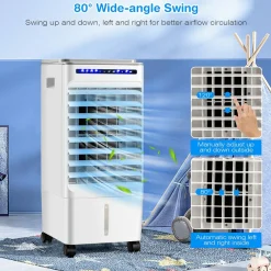Portable Evaporative Air Cooler, 3 in 1 Swamp Cooler with Remote Control