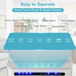 Portable Evaporative Air Cooler, 3 in 1 Swamp Cooler with Remote Control