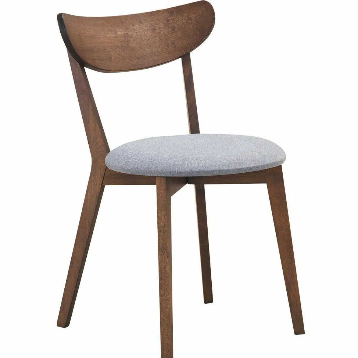Set of 2 Dining Chairs, Mid-Century Dining Side Chairs with Curved Back and Cushioned Seat