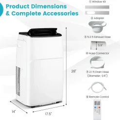 Smart Portable Air Conditioner & Heater 13000 BTU, 4-in-1 Stand up AC Unit