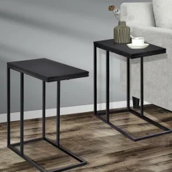 Sofa Side Table, C Shaped End Table for Sofa Couch and Bed