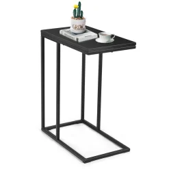 Sofa Side Table, C Shaped End Table for Sofa Couch and Bed