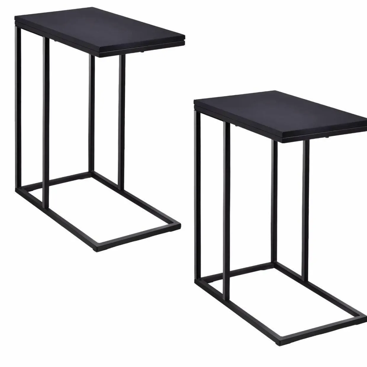 Sofa Side Table, C Shaped End Table for Sofa Couch and Bed