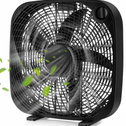 3-Speed Box Fan, 20 inch Floor Fan for Full-Force Circulation with Air Conditioner