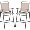 TAGNKULA Outdoor Folding Bar Stool Set of 2/4, Patio Dining Chairs, Outdoor Bar-Height Stools w/Armrests